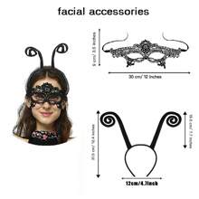 女士活力蝴蝶翅膀披肩和头带套装 - 彩色涤纶和氨纶仙女斗篷，无羽毛，非常适合万圣节服装派对 - 寶藍色 - 查看 5