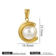 1 chiếc mặt dây chuyền ngọc trai giả đúc thời trang Baroque bằng thép không gỉ có thể xoay, phụ kiện vòng cổ thủ công đơn giản, thanh lịch, thích hợp cho các dịp hàng ngày và đám cưới - Mặt dây chuyền ngọc trai - Xem 9