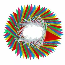 100M Triangle Flags Bunting Banner Pennant Festival Wedding Party Outdoor Street Tapestry Room Decor