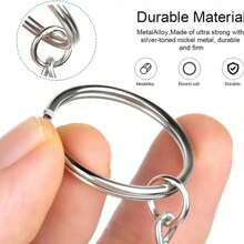 50pcs Metal Blank Keyrings/Stamped Key Chains (Mixed) Separable Key Holder Keyring Pendant