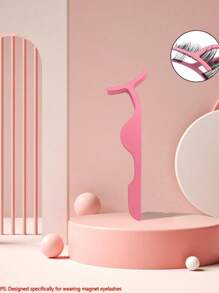 1pc Stainless Steel Eyelash Tweezers, Eyelash Extension & Application Curler Tool, Compact & Convenient, Magnetic Closure, Multi-Functional Makeup Beauty Tool