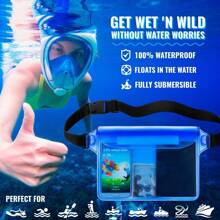 Waterproof Bag With Adjustable Waist Strap, Dry Bag To Safely Store Phone And Valuables, Keeps Items Dry, Ideal For Kayaking, Beach, Camping And Swimming Activities - Multicolor - View 1