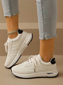 Casual sportschoenen voor dames, vetersluiting, zachte zool, nieuw design voor lente en herfst, dagelijks comfortabel buiten, hardloopschoenen