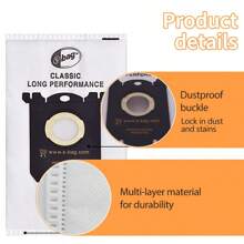 5pcs Electrolux S-Bag FC8202 FC8220 High Efficiency Dust Bags, Vacuum Cleaner Accessories