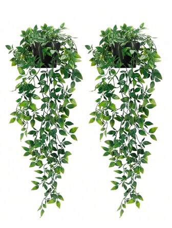 1/2 pièces Plantes artificielles, plantes en pot suspendues, présentoir mural décoratif, convient pour intérieur, extérieur, salon, décoration de maison, décoration de chambre, décoration de jardin, décoration murale