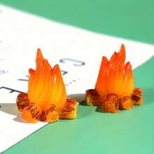 1 件/2 件/4 件迷你树脂小火焰、微型火焰、微型 DIY 饰品装饰、微型花园景观、娃娃屋盆栽装饰、圣诞礼物 - 彩色 - 查看 4