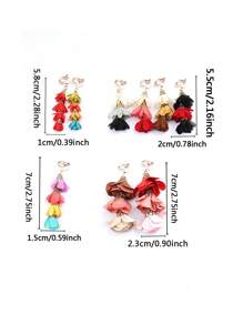 TopHanqi 9 件波西米亚风格多色几何夹式耳环套装，分层耳饰，适合日常、度假、旅行和派对佩戴