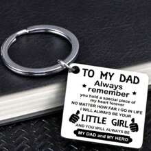 1pc Inspirational Key Chain Gift For Daughter, From Dad And Mom, Remember You Are Braver Than You Think