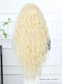 High Quality Fluffy Women's Wig Gold 28 "Mid-Length Curly Wig Synthetic Heat Resistant Fiber Perfect For Holiday Travel Family Party Cosplay Everyday Wear