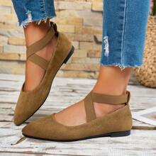 Bailarinas de moda clásicas para mujeres con punta puntiaguda en negro, zapatos planos antideslizantes para exteriores, tenis planos con punta puntiaguda, mocasines planos, bailarinas, bailarinas con lentejuelas brillantes, bailarinas con correa elástica, bailarinas slip-on, bailarinas con estampado de leopardo - Adecuado para fiestas, escuela, uso diario, fitness al aire libre y senderismo - Camel - Ver 3