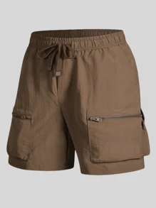 2pcs Men's Cargo Shorts, Summer Sports Multi-Pocket Pants, Outdoor Casual Breathable Cool Gym Running Shorts
