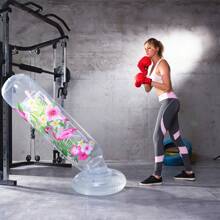 1pc Inflatable Flamingo Punching Bag - PVC Vertical Punching Bag For Karate, Taekwondo And Fitness Training, Boxing Accessories, Colorful Tropical Design