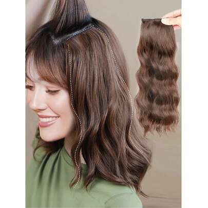女士水波接发夹 14 英寸接发夹 天然隐形接发片 适合稀疏头发 增加发量