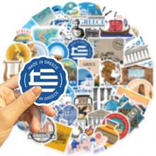 50 piezas Paquete de pegatinas de grafiti de Grecia | Pegatinas estéticas de vinilo para scrapbook, diario, parachoques, monopatín, botellas de agua, dibujos animados, cascos, pegatinas de coche