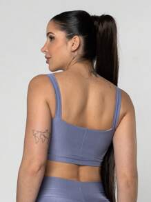 LOT FITNESS Women's Gym Fitness Set Top And Leggings Polyamide Gym Clothing - Màu xanh nhạt - Xem 3