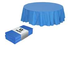12pcs Round Plastic Tablecloths, Premium Plastic Disposable Tablecloths, Suitable For Easter Holiday Use