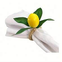 1/2/4PCS Handmade Napkin Rings, Yellow Lemon, Realistic Lemon Napkin Rings For Weddings, Dinners, Banquets And Napkin Holders.