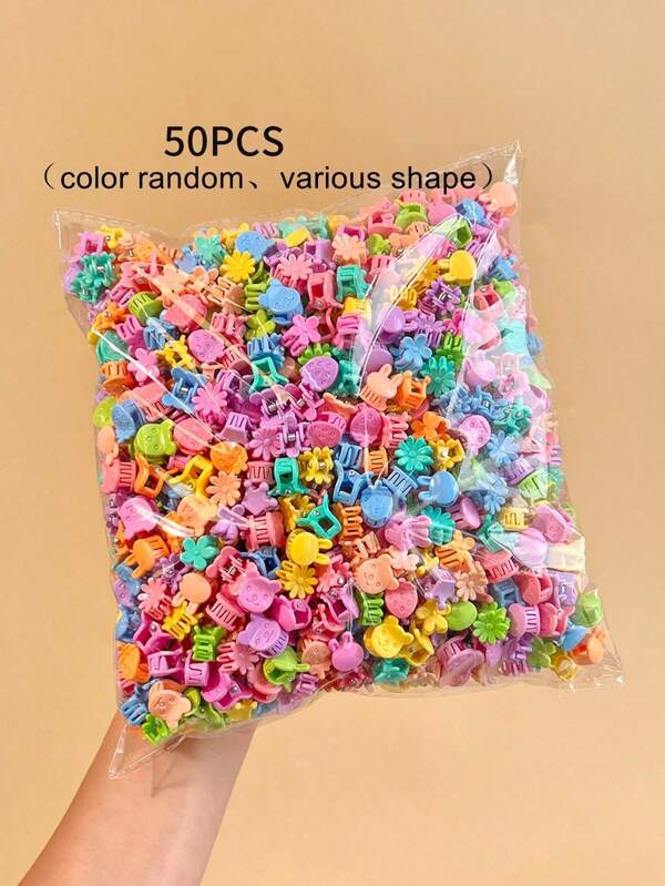 20 Stück/50 Stück/100 Stück Bunte Cartoon Mini Haarklammern - Sortierte Farben, süße Cartoon Mini Haarclips für Mädchen, modische Accessoires