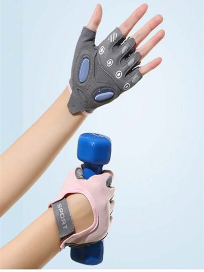 1 par de guantes sin dedos livianos, transpirables y antideslizantes con amortiguación de impactos, adecuados para fitness, levantamiento de pesas, ejercicio, deportes al aire libre, yoga, escalada, ciclismo