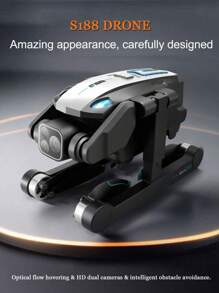 S188 Advanced Version Drone Is Equipped With Brushless Motor, Optical Flow Dual Cameras, And Can Be Electrically Adjusted By 180°. It Can Capture Wonderful Moments. It Has Four-Way Obstacle Avoidance, Is Equipped With 4 Channels And A 6-Axis Gyroscope. It Is Made Of Anti-Drop ABS Material. It Is A Four-Axis Aircraft Toy Suitable For Indoor/Outdoor Play. - Multicolor - View 4