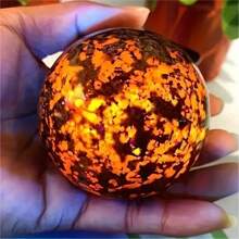 Yooperlite Gemstone Planet Moon Ball: UV Reactive Fire Flame Crystals, Perfect For Home Decoration And Holiday Gifts