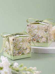 10pcs/Pack Wedding Favors Candy Gift Box Party Decoration Boxes With Ribbons