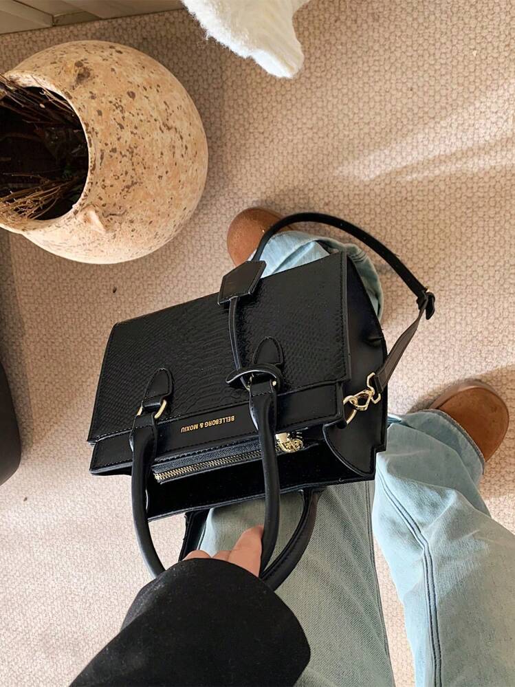 BELLEBORG Bolso de mano y de hombro versátil y elegante para mujer - Negro - Añade 5