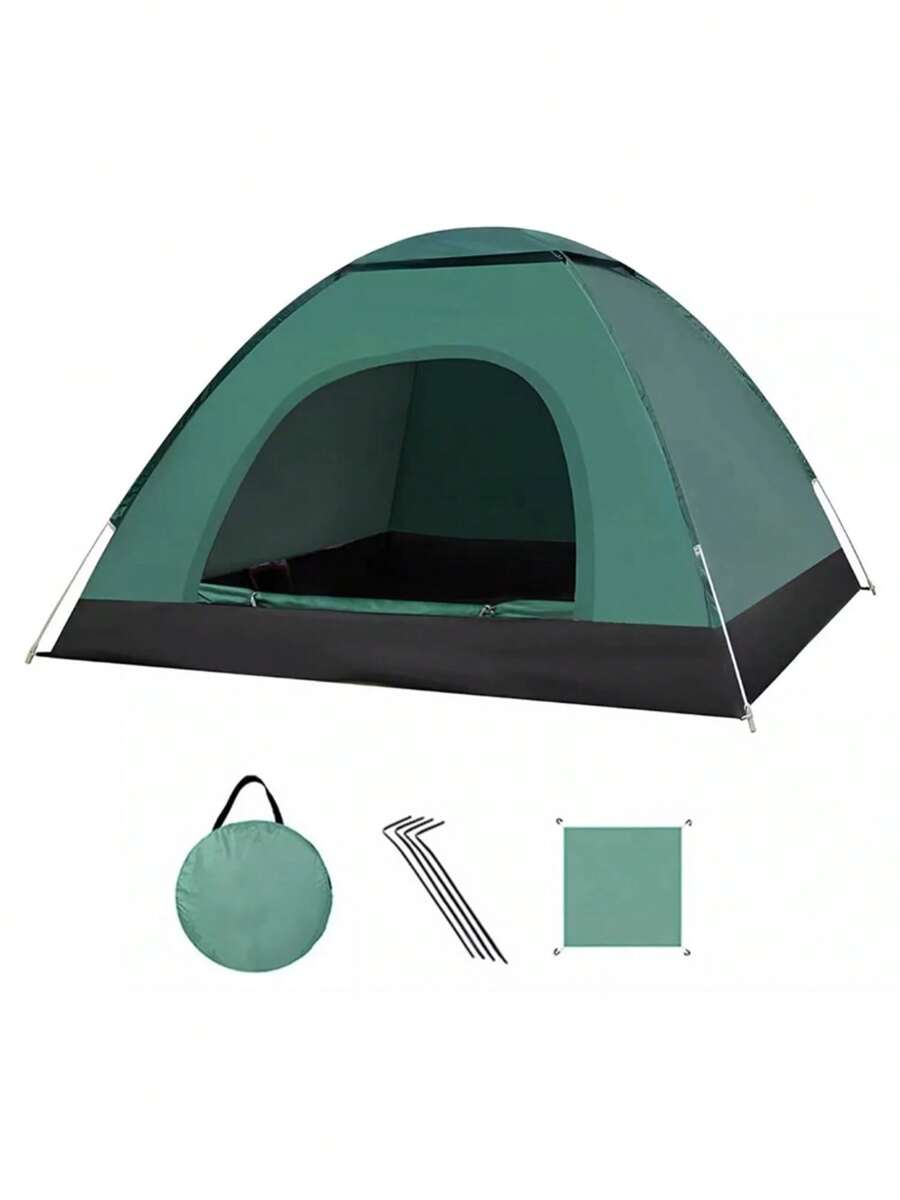 Tiendas Casa Campaña 3 Personas/gran Espacio /fácil Instalar - Verde Oscuro - Ver 1
