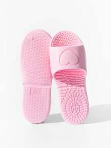 Foldable Male Slippers Portable Hotel Travel Slipper Bathroom Non-Slip Slides Home Indoor Flat Shoes For Men Women Airplane Portable Indoor Silent Soft Sole Slippers Men's Home Slippers - Pink - View 3