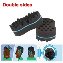 1 pièce Éponge à cheveux bouclés, brosse de coupe de cheveux, éponge magique de coiffure à torsion, brosse d'éponge pour couper les cheveux abîmés, grande éponge à double face. Outils capillaires, produits et accessoires capillaires pour le salon de coiffure, les voyages essentiels, la rentrée scolaire, les vacances, les accessoires capillaires pour femmes