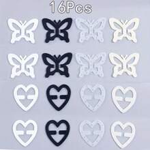 Set de 12 cierres invisibles para sujetador con formas de mariposa, corazón y flor de ciruelo, solución perfecta para correas de sujetador que se resbalan, cuidado del Body para viajes, deportes, al aire libre, cinturones de enfriamiento para el verano, playa y viajes