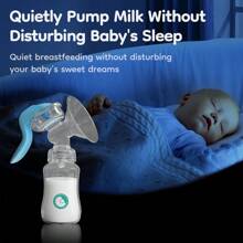 Manual Breast Pump Set With Piston Pump System - Including 150 Ml Bottle And Teat, Plastic, Suitable For Breastfeeding And Milk Storage Accessories For Ages 14+