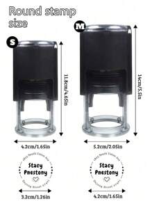 1/2 Stück Adressstempel mit Wunschtext/-logo, Schul-Zubehör für, Personalisierter Rücksendestempel mit Selbstfärbung, Personalisierte Briefmarken zum Versenden, Runder Adressstempel mit Wunschtext, Personalisierte Selbstfärbende Stempel