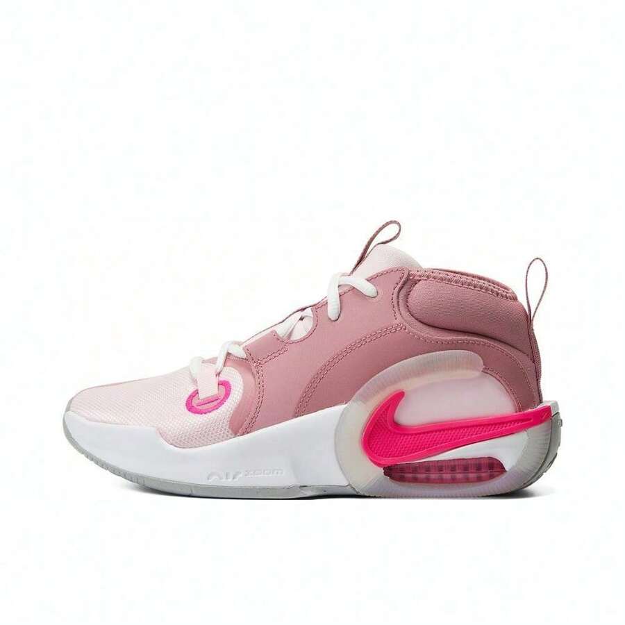 Nike أحذية كرة السلة للشباب Nike Air Zoom Crossover 2 (GS)، منخفضة الأعلى، مبطنة، خفيفة الوزن، وردي أنيق FB2689-600