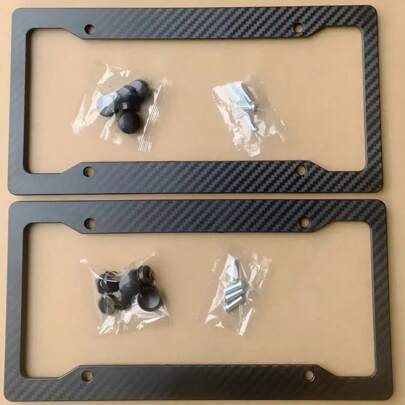 2 Stücke Kennzeichenhalter mit Carbonfaser Muster - Tuning Auto Zubehör - Straßenwagen Accessoires