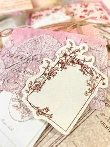 100pcs Ditsy Floral & Botanical Textured Blank Writing Material Paper, Suitable For DIY Tags, Notes, Planner Decoration,School Supplies,Back To School - one-size - View 6