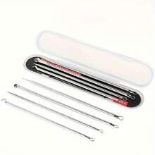 Four-Piece Exquisite Comedone Extractor Set - Practical Beauty And Makeup Tool For Facial Beauty, Acne Removal And Acne Elimination, Blackhead Comedone Extractor.