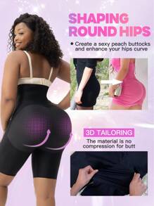 larrycard 1pc Women Compression Tummy Control Shapewear Shorts Fajas Post Surgery Butt Lifter Slimming Thigh With Hooks Front - Black - View 5