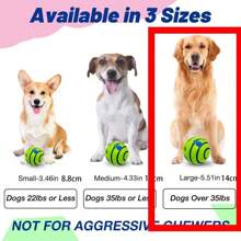 1 pieza Pelota interactiva para mascotas que hace ruido, juguete de persecución para mascotas, pelota de entrenamiento de IQ para perros, juguete de masticación para perros, suministros de entrenamiento de contacto, adecuado para perros de tamaño grande y mediano