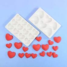 1 pièce Moule en silicone en forme de cœur pour fondant, moule à chocolat en forme de cœur, moule en silicone pour la cuisson, la décoration de gâteaux, l'artisanat du sucre et l'argile polymère pour Noël, la Fête des Mères, la Saint-Valentin, l'Action de grâce, etc.