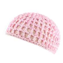 1pc Women's Fashion Hollow Crochet Silk Satin Headband Hair Sleep Cap - Pink - View 7