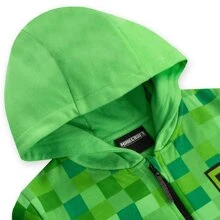 Minecraft Hoodie | Green Creeper Boys' Zip Up Hoodie | Kids' Hoodies - Green - View 5
