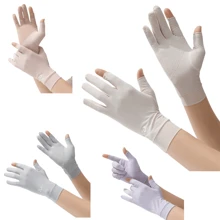 1 Pair Women's Ice Silk Fingerless Half Finger Anti-Slip Driving Sports Gloves, Women's UV Sun Protection Full Finger Touchscreen Non-Slip Breathable Summer Outdoor Gloves - Multicolor - View 12