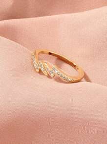 Nooxian 1 件女士斋月时尚水钻元素戒指，奢华闪电锆石戒指