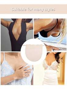 1/2/3/4pcs Women's Color Block Lace Bra Pad Bralette Accessories With Striped Pattern, Removable & Washable Push Up Bra Pads Made Of Woven Polyester,Anti-Leakage Chest Shield Pads, Women's Lingerie & Underwear Accessories