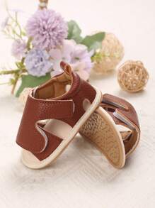 1 双 0-1 岁婴儿可爱露趾软底夏季婴儿凉鞋 - 棕色 - 查看 6