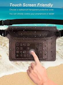 2/1pc Pvc Waterproof Waist Bag Beach Bag, Large Capacity Waterproof Phone Bag, Summer Outdoor Sports Waterproof Bag, Triple Seal Waterproof Waist Bag, Outdoor Sports Beach Phone Protective Bag, Swimming Diving Protective Case, Back To School Season, Waterproof Bag, Beach Bag, Beach Accessories, Suitable For Boating, Swimming, Snorkeling Kayaking, Beach, Water Park Phone Case Purse Wallet For Vacation Travel Holiday Pool