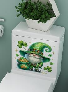 1pc St. Patrick's Day Dwarf Decal - Self-Adhesive Waterproof PVC Sticker With Herringbone Pattern, Square Shape For Bathroom, Window, Fridge & Ceramic Surface Decor Gifts Birthday Graduation Room Decor Home Decor Wall Decor Bathroom Decor Bedroom Decor Room Decoration Stuff Living Room Decor House Decor Home Decor Living Room Wall Art Wall Paper Stickers