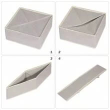 1/4 Packs Foldable Cloth Storage Box Closet Dresser Drawer Organizer Fabric Baskets Bins Containers Divider For Clothes Underwear Bras Socks Clothing - Light Grey (beige Edge) - View 6