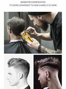 Kemei KM-1986 Professional Hair Clipper All Metal Electric Barber Haircut For Men Strong Power Clipper Cordelss USB Rechargeable Adjustable Hair Trimmer Hair Cutting Clipper Barber Use High Quality Haircut Machine Gift For Men